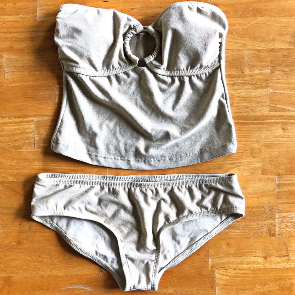 Split Bandeau Tankini Two Piece